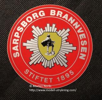 Sarpsborg brannvesen stiftet 1895 klistermerke